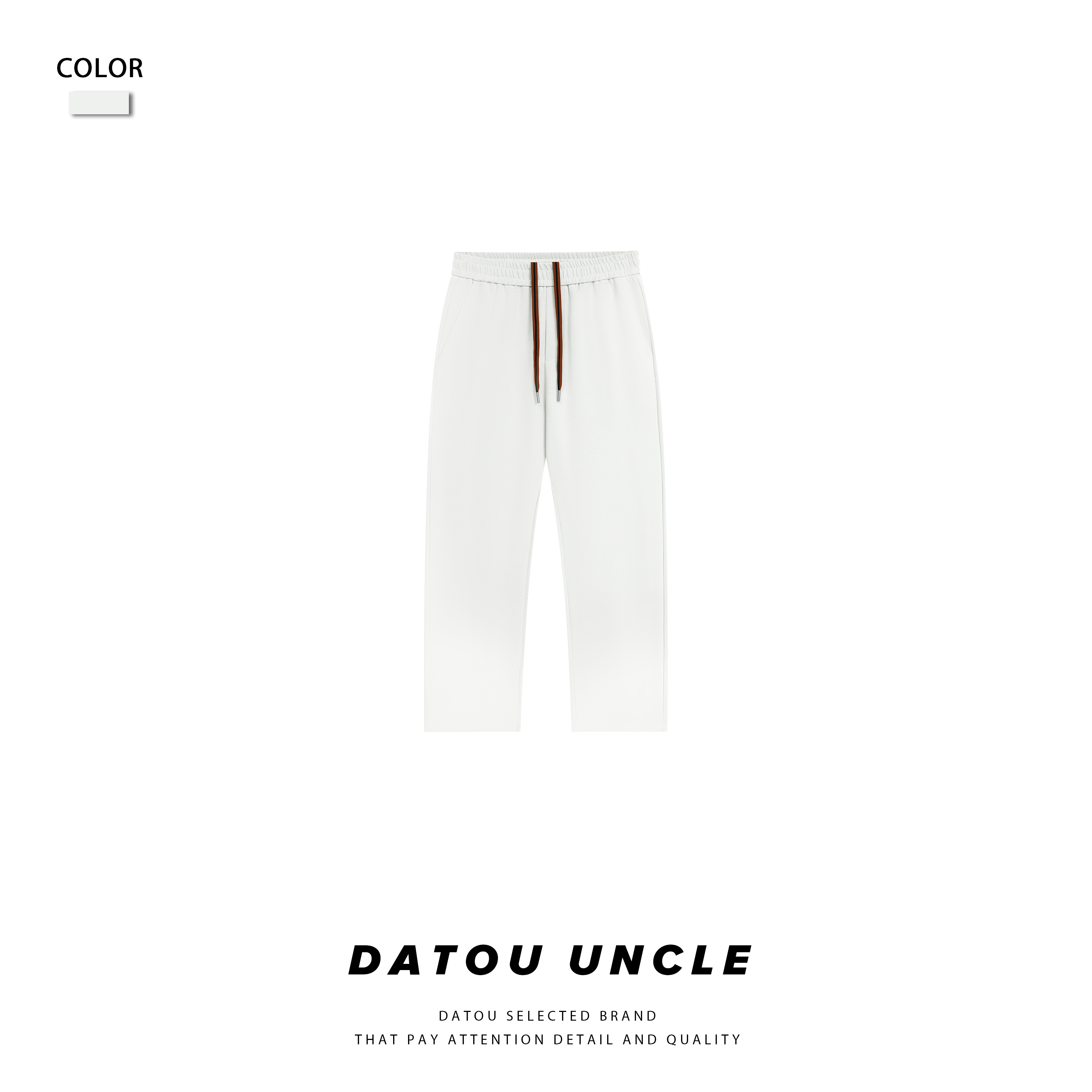 【大头叔叔】夏季小米格肌理凉感直筒裤休闲裤男宽松长裤DDK7120