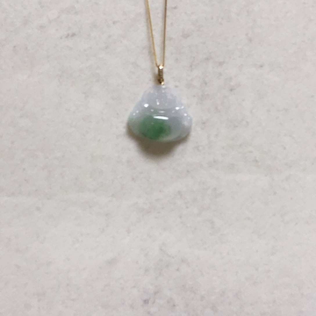 翡翠颈饰18K金镶嵌简单