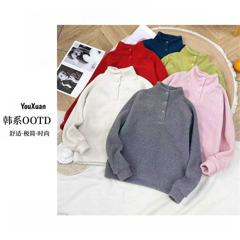 YOUXUAN-[休闲百搭]25冬季长袖厚款百搭时尚立领卫衣GL-CF923