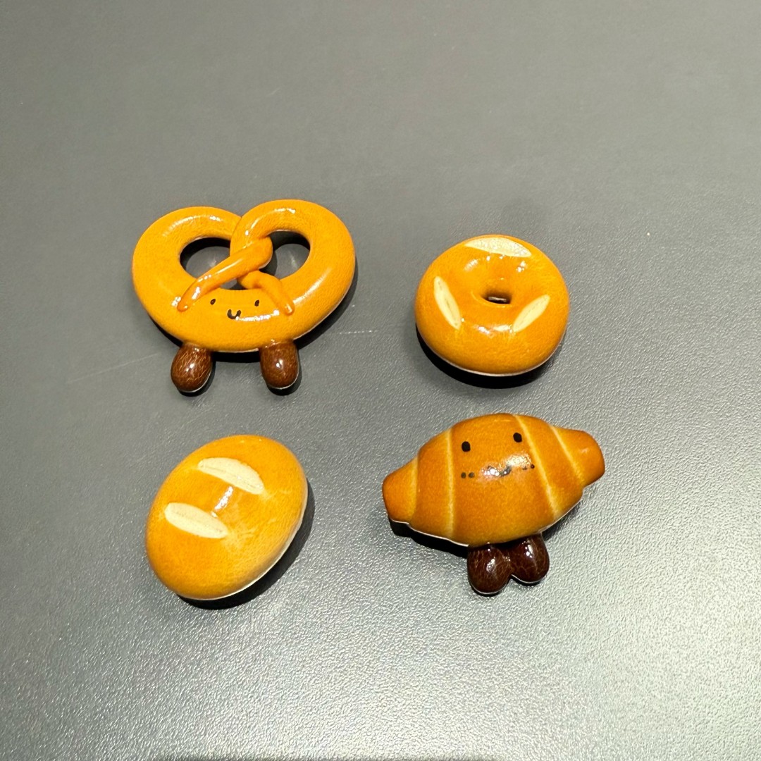 手工制作碱水面包~冰箱贴~发夹~真实可爱