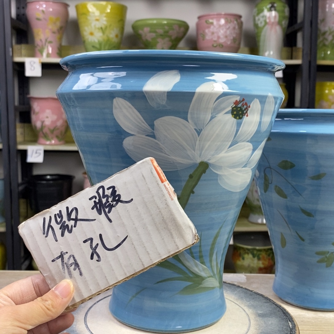 景德镇手工手绘陶瓷花盆
