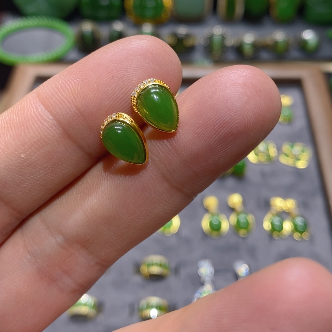 和田玉（碧玉）颈饰银S925镶嵌