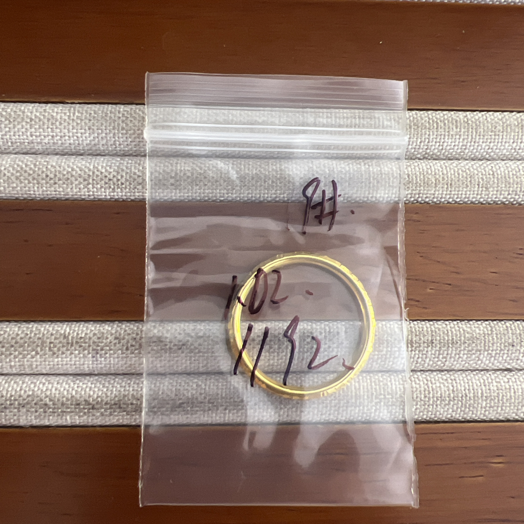 克重1.02 19号 圆筒碎冰冰戒指 足金999