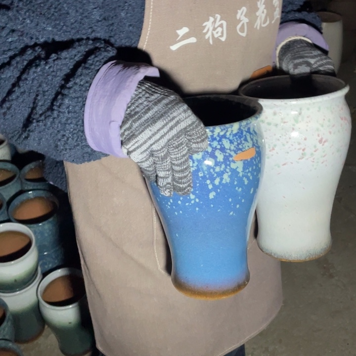 紫砂花盆口15高26瑕疵瑕疵