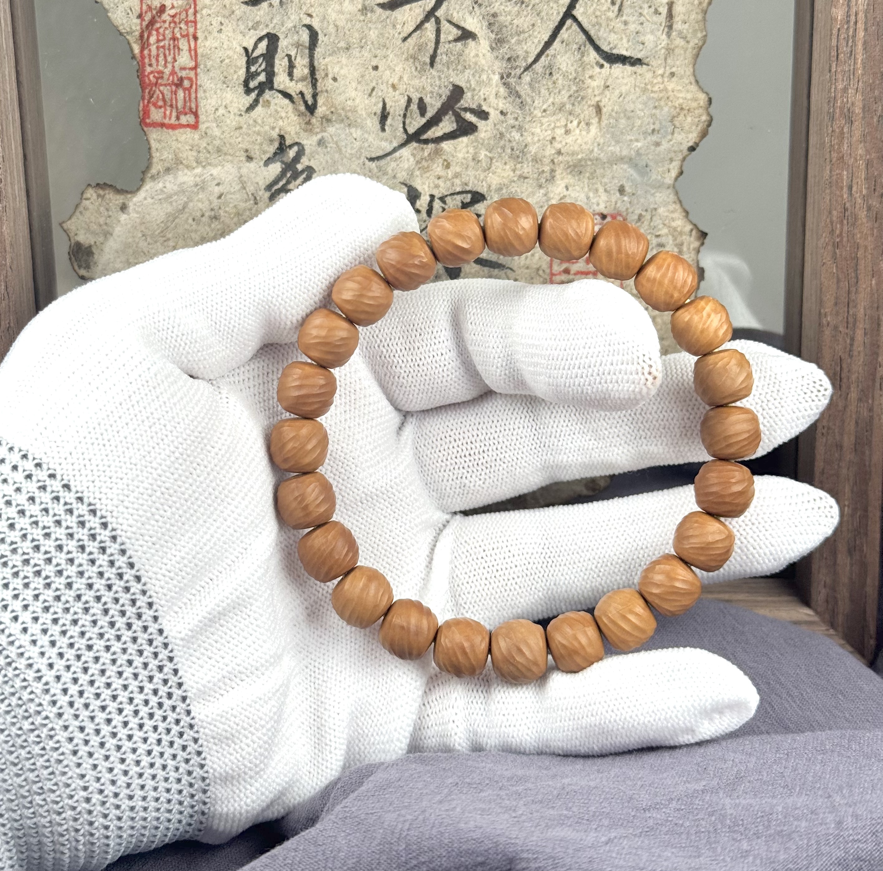全品手工雕刻云锦猴头手串无瑕疵无黑点无泡药包玩红无科技