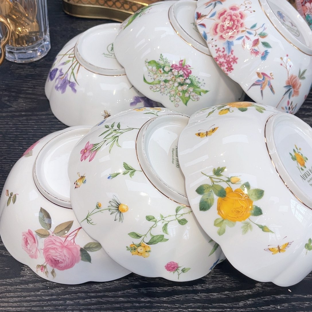 骨瓷六个七寸梅花碗（六个花色）