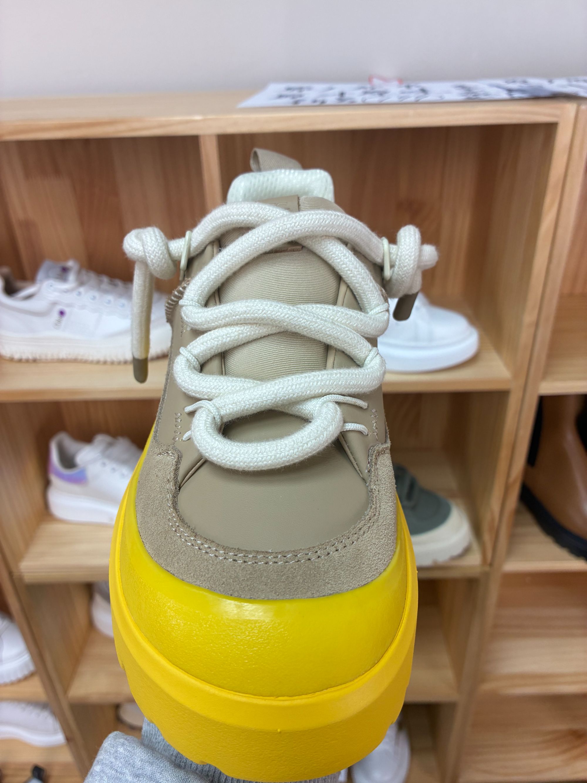 U家拼色厚底低帮系带防滑休闲时尚雪地靴