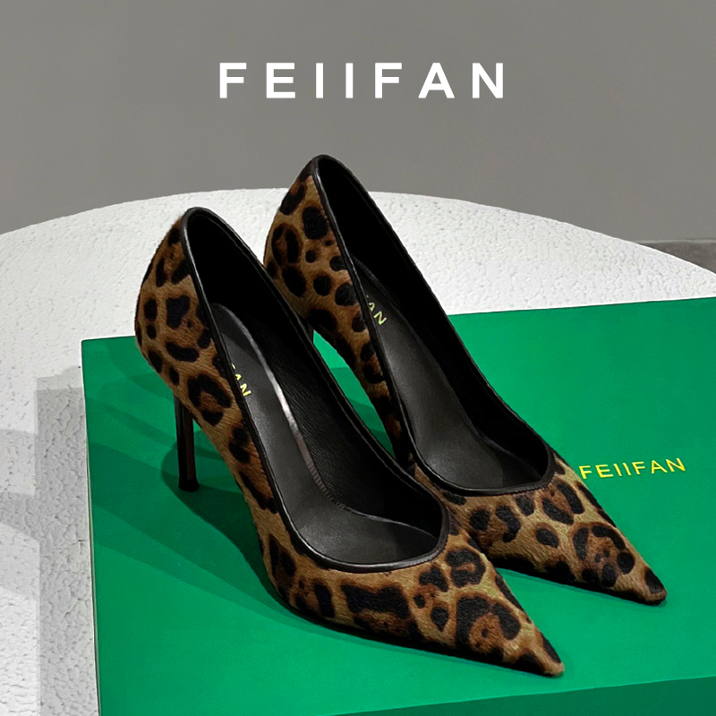 豹纹高跟鞋2026春秋新款细跟高级感气质绝美方头单鞋女3021