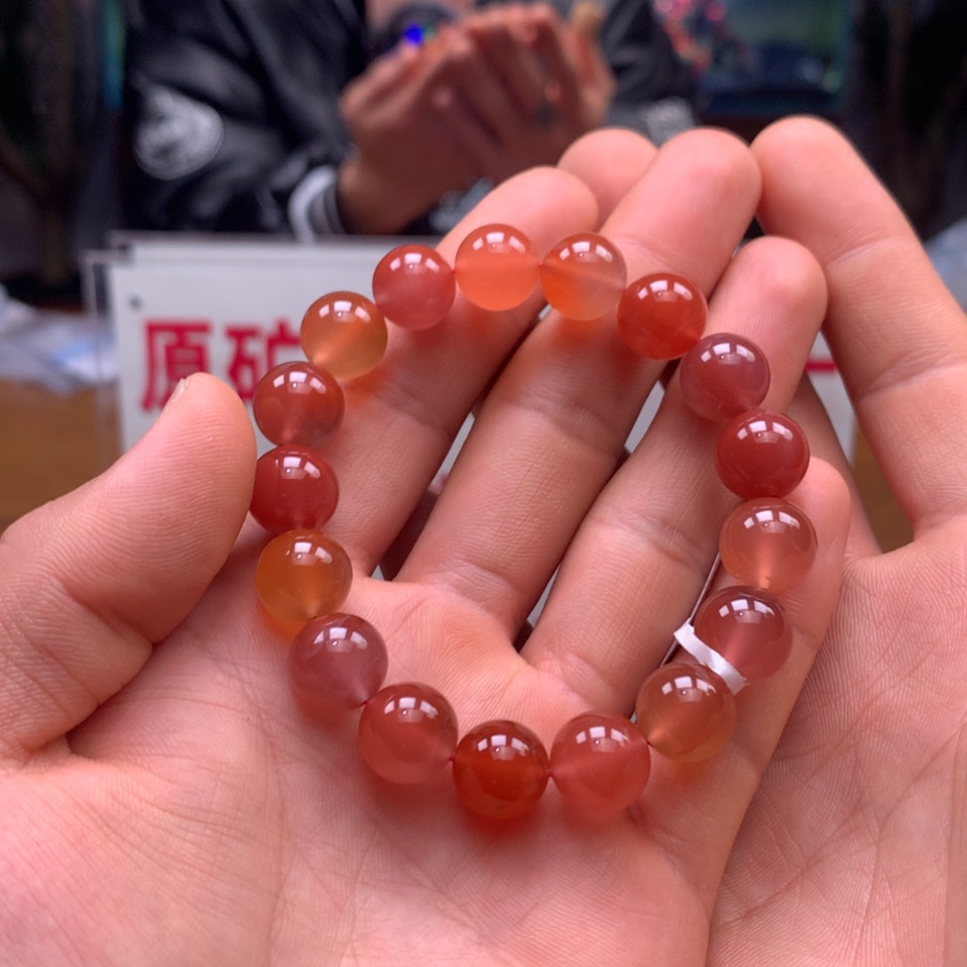 南红玛瑙小庄冰红单圈11+㎜未镶嵌241127-171