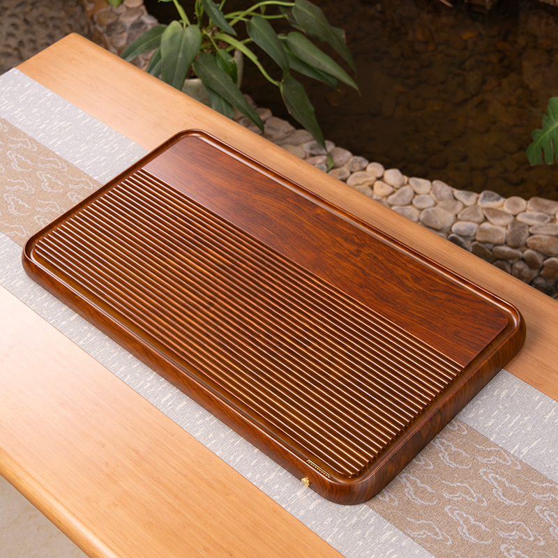 【活动】新一心 黄色 25款整块实木茶盘家用端办公干泡茶电木款轻奢