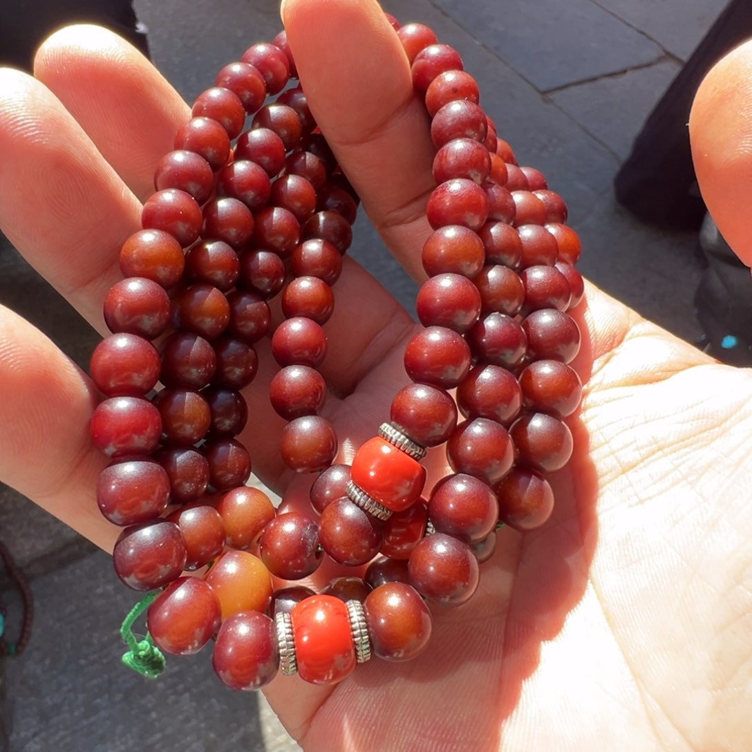 白玉菩提吊坠藏传佛教念珠108