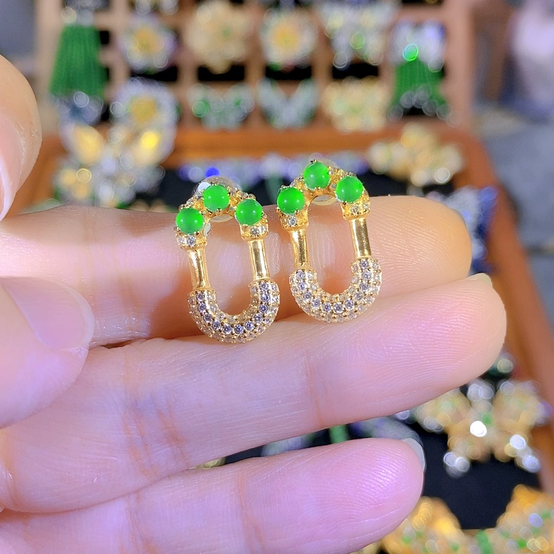 吊坠(不含链)银S925镶嵌翡翠