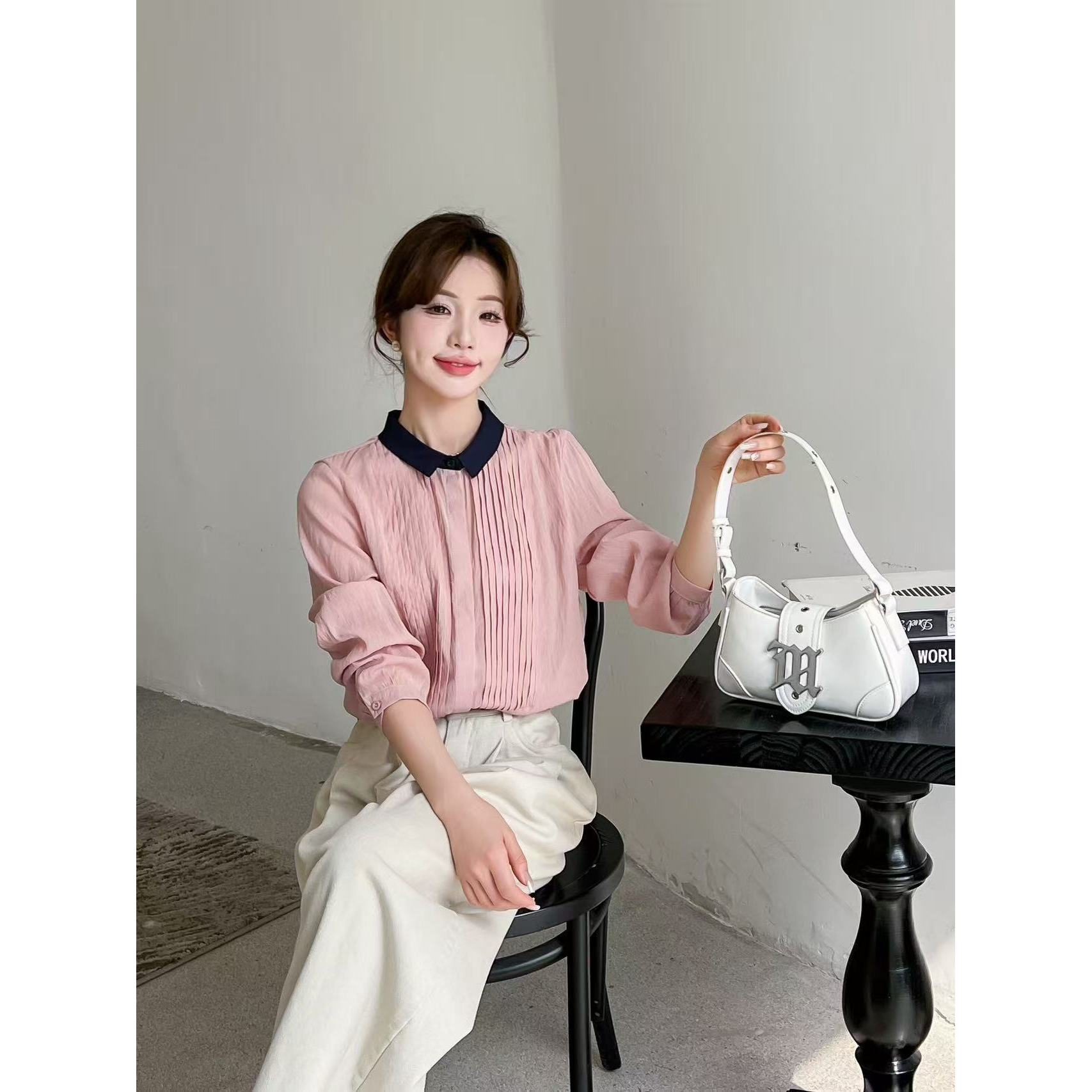 DS51801回味依衣时尚显瘦气质百搭2025翻领衬衫