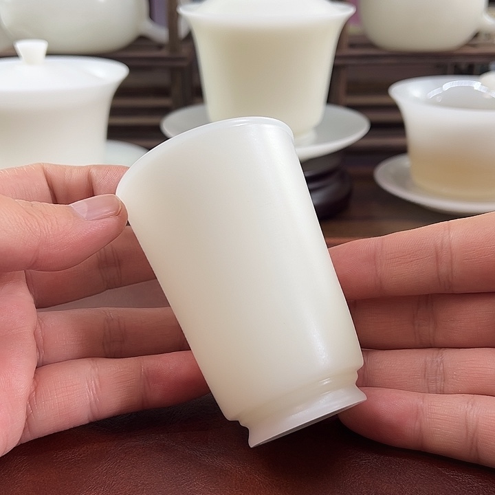 手工精修/隐唐窑/璞玉素烧100ml高美人杯