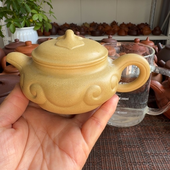 紫砂茶杯本绿仿古如意200cc