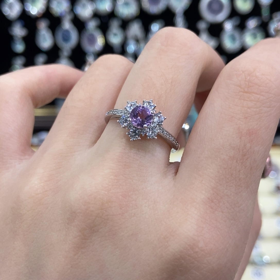 银S925镶嵌紫晶戒指