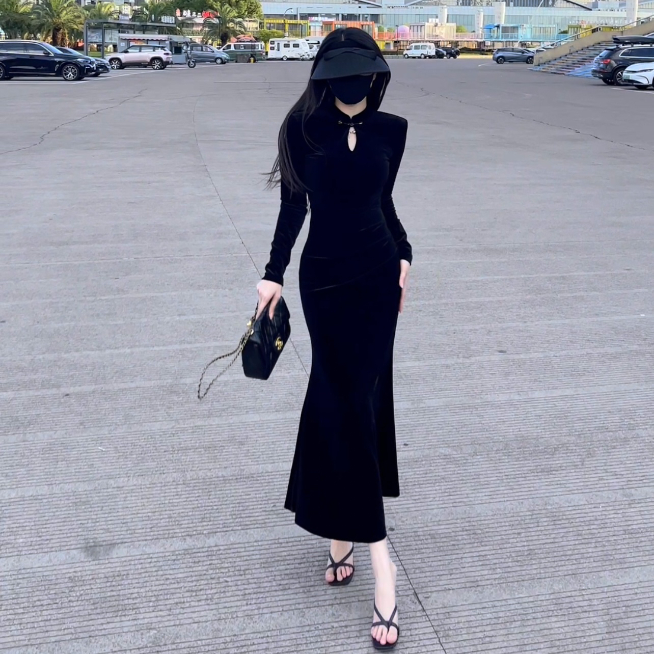 改良款新中式日常鱼尾旗袍连衣裙