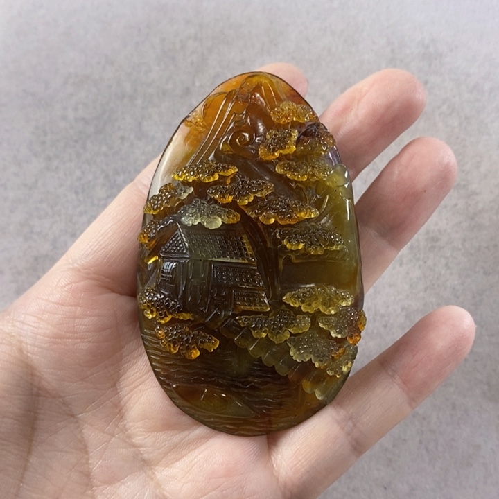 岫玉手把件未镶嵌