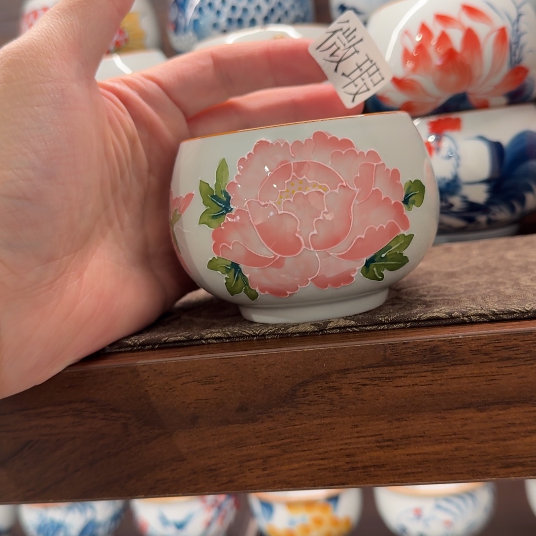 釉下手绘茶具微瑕