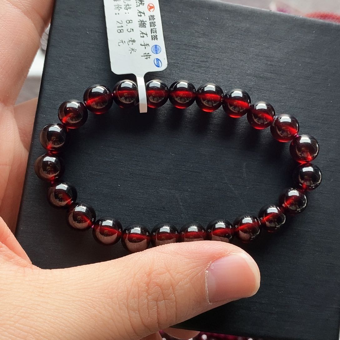 石榴石手链未镶嵌8.5mm