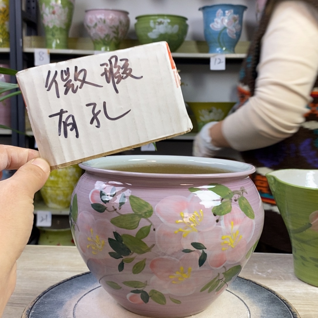 景德镇手工手绘陶瓷花盆