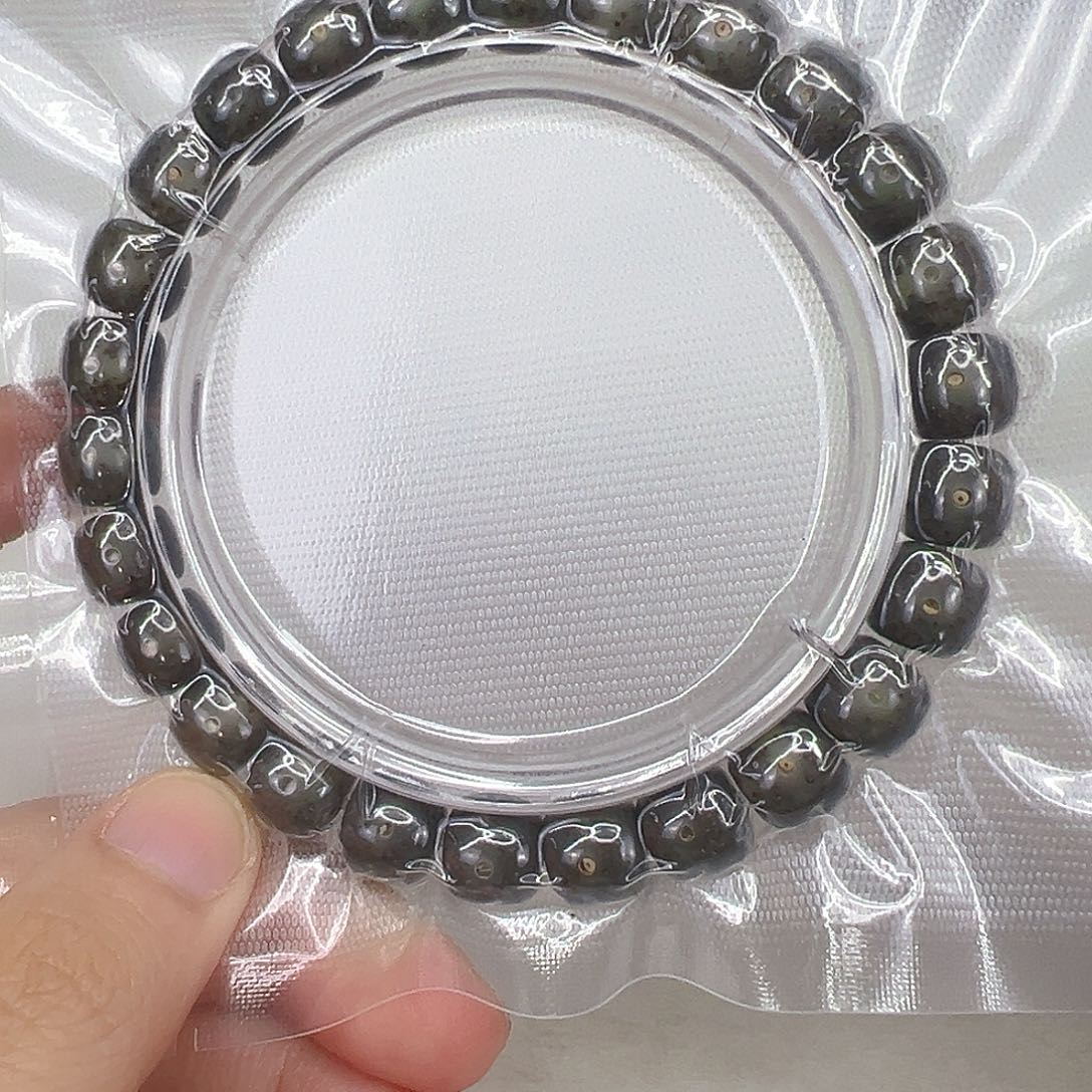 星月菩提手串180殿堂星月菩提墨绿单圈0.9