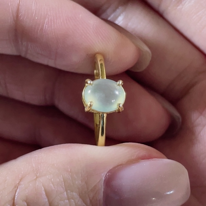 定制翡翠银S925镶嵌翡翠戒指