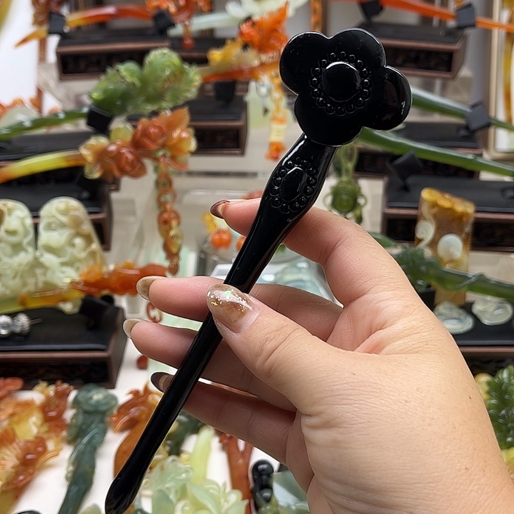 蛇纹石玉岫玉发簪未镶嵌