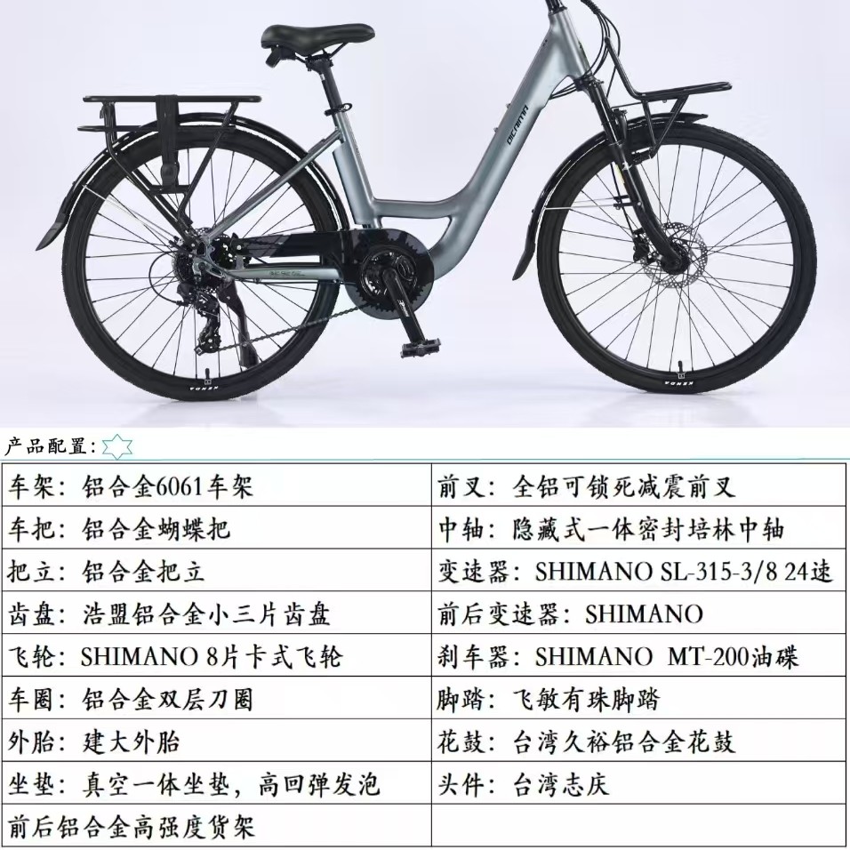 26寸24速蝴蝶把旅行车