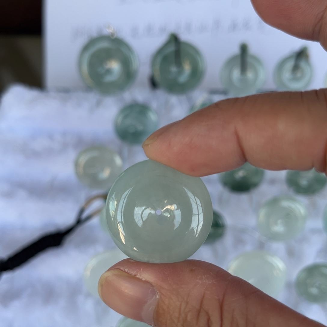 翡翠未镶嵌颈饰天然缅甸翡翠a货平安扣27.4*5.9