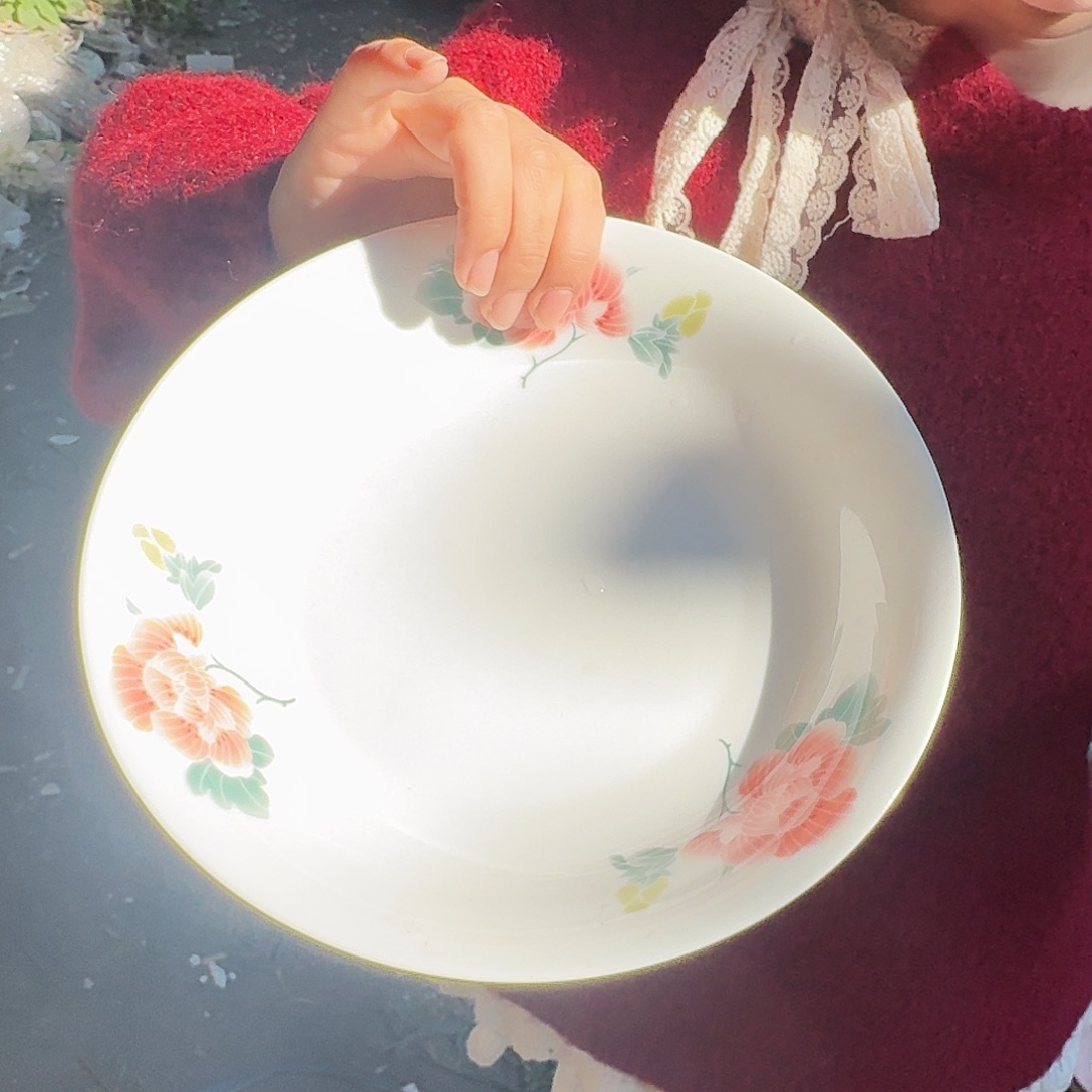 陶摆件景德镇陶瓷芙蓉花8寸盘