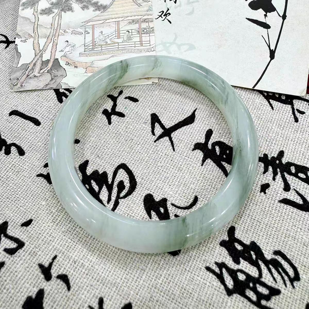 天然石英质玉天山翠手镯尺码表