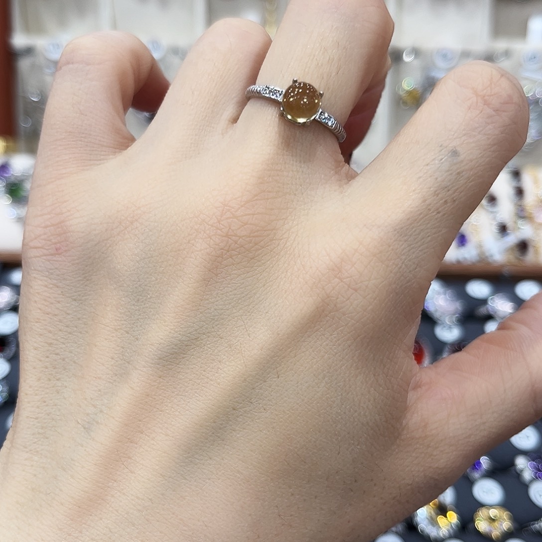 银S925镶嵌戒指黄晶