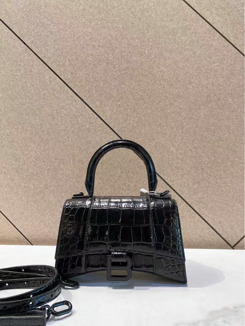 99新 Balenciaga/巴黎世家 帝爵奢品巴黎世家/黑色沙漏单肩包