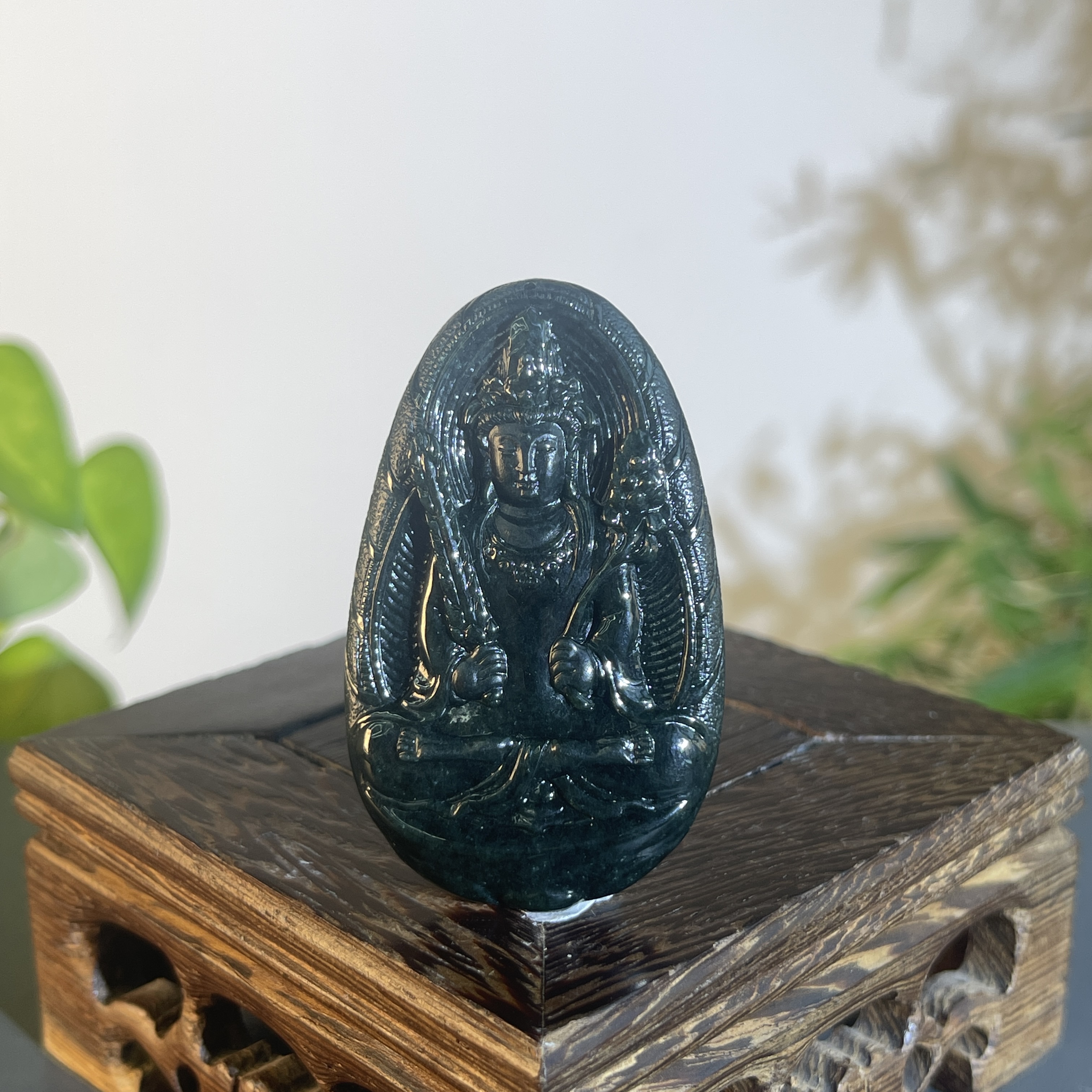 JTA13-135 黑色天然翡翠A货 黑-虚空藏