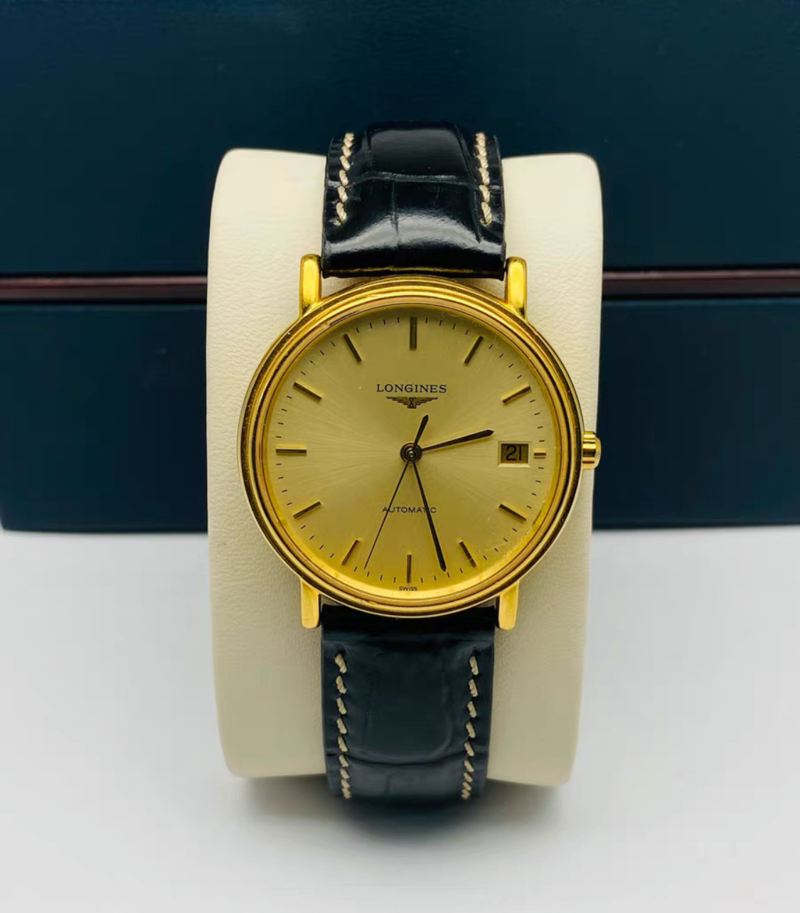 99新 Longines/浪琴 /瑰丽921/表径38.5/金盘皮带款