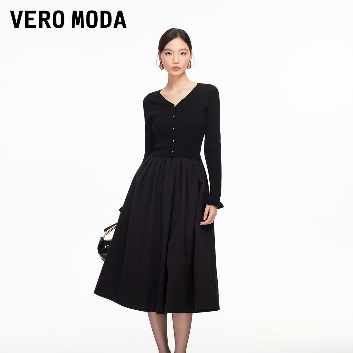 Vero Moda连衣裙2026春新款优雅气质精致套装开衫小黑裙流行时尚