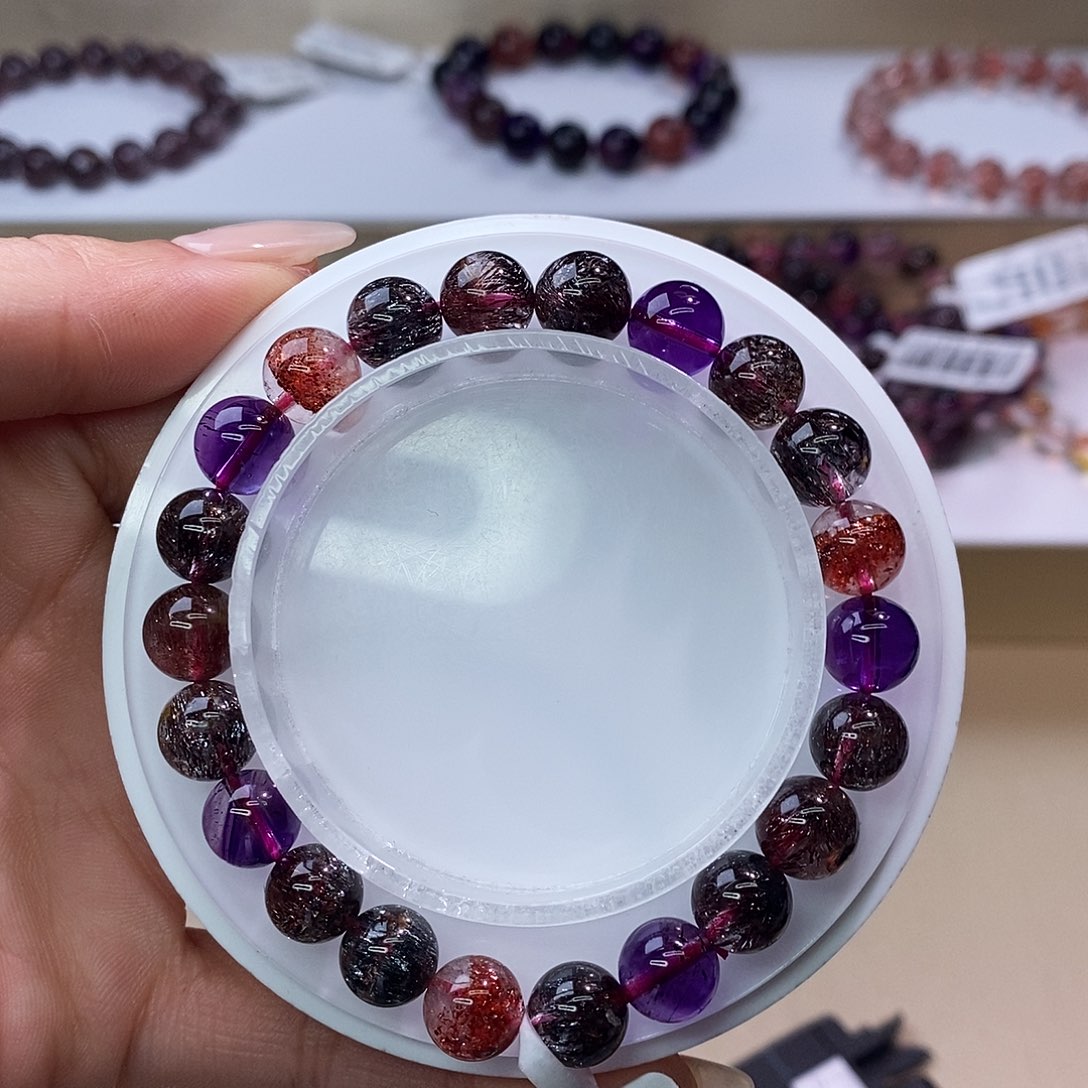 水晶手链未镶嵌黑加仑超七8m+