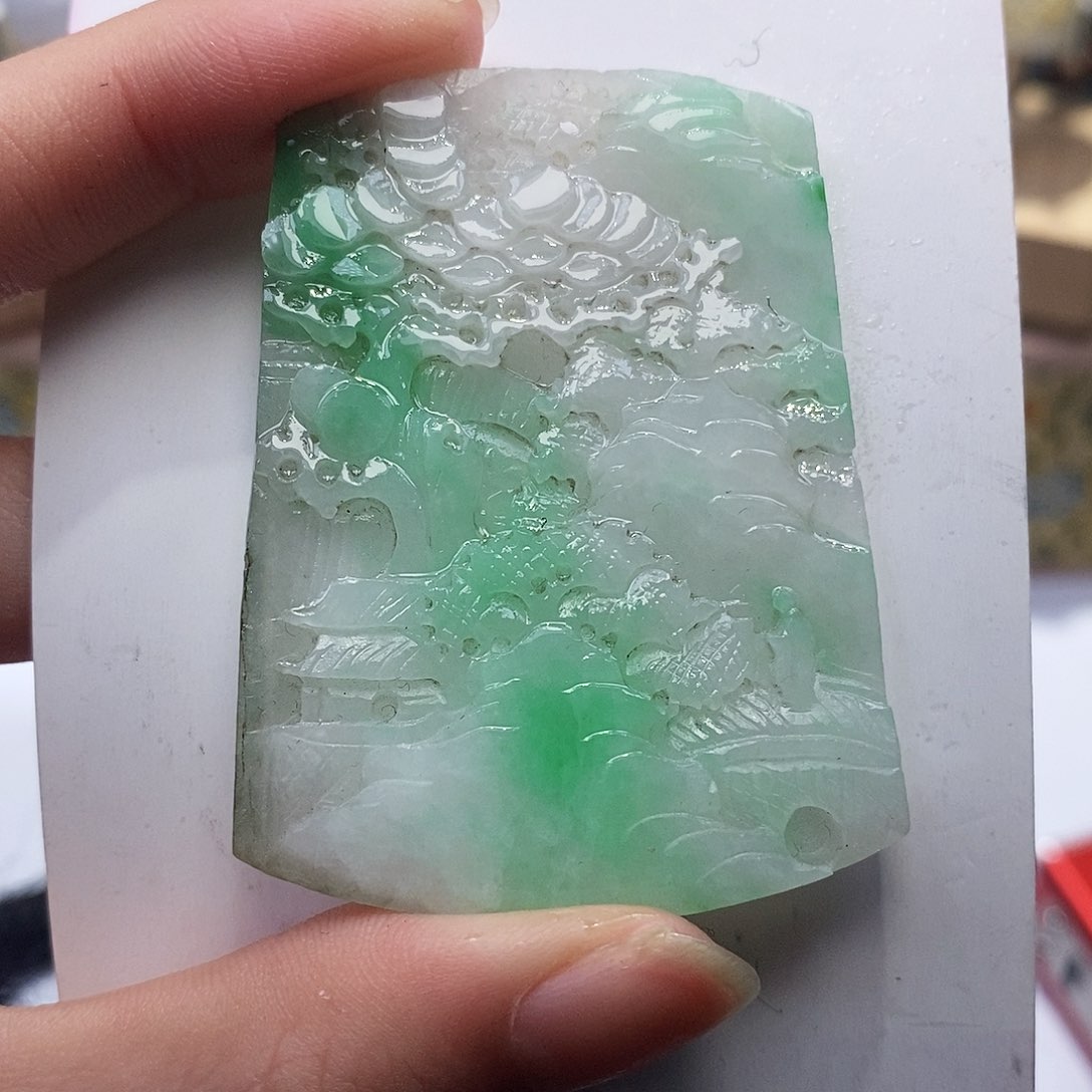 翡翠颈饰未镶嵌翡翠A货一物一证