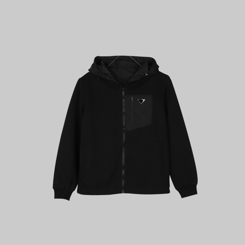 男士休闲三角标开衫卫衣