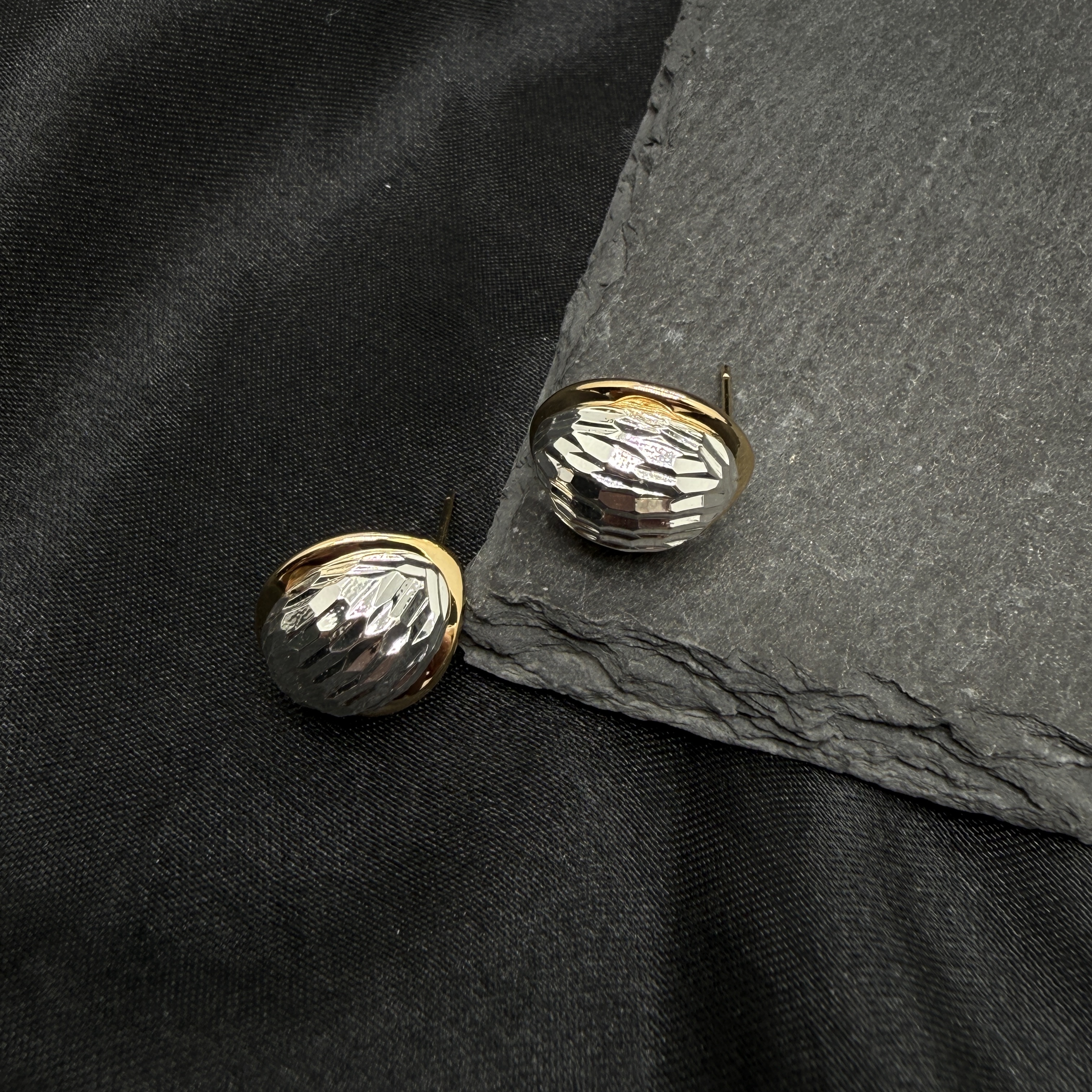 铜合金耳饰 0716 Acc-E81时尚小众个性金银双拼色冷淡风耳饰