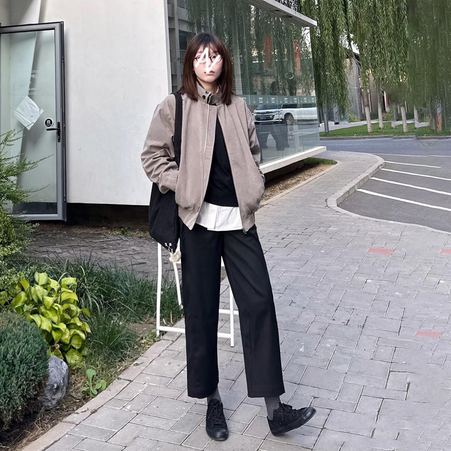 跑跑大码秋冬宽松弹力烟管裤高个子加长加大9分外单换标