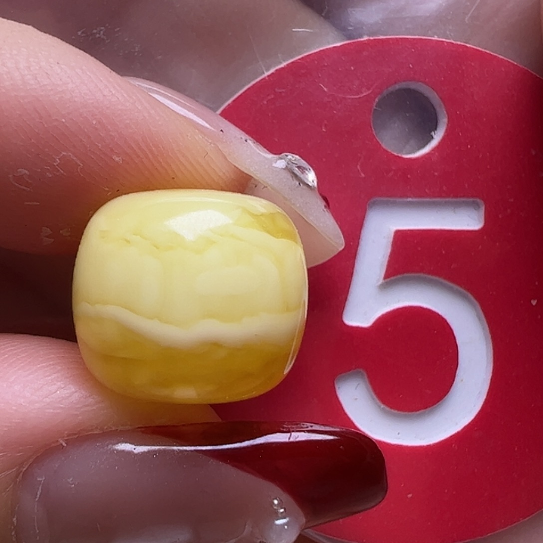 蜜蜡未镶嵌珠宝奇石微花粉12.5mm聚宝盆老型