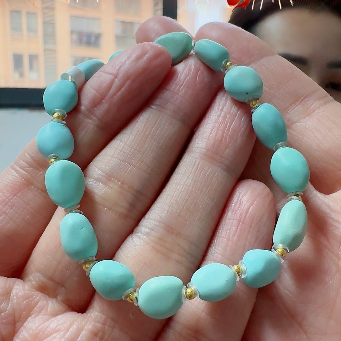 绿松石珠宝奇石18K金镶嵌