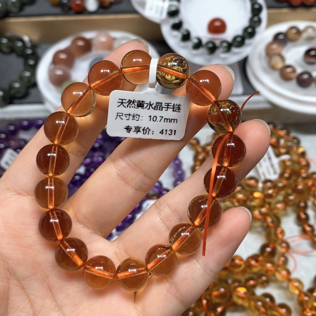 水晶手链未镶嵌黄水晶手链