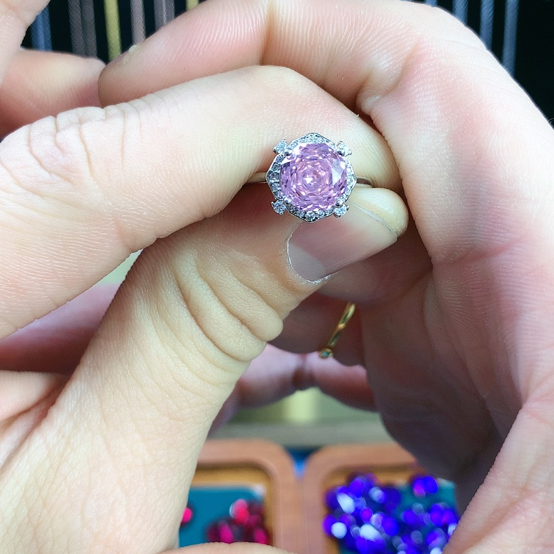 蓝宝石戒指银S925镶嵌