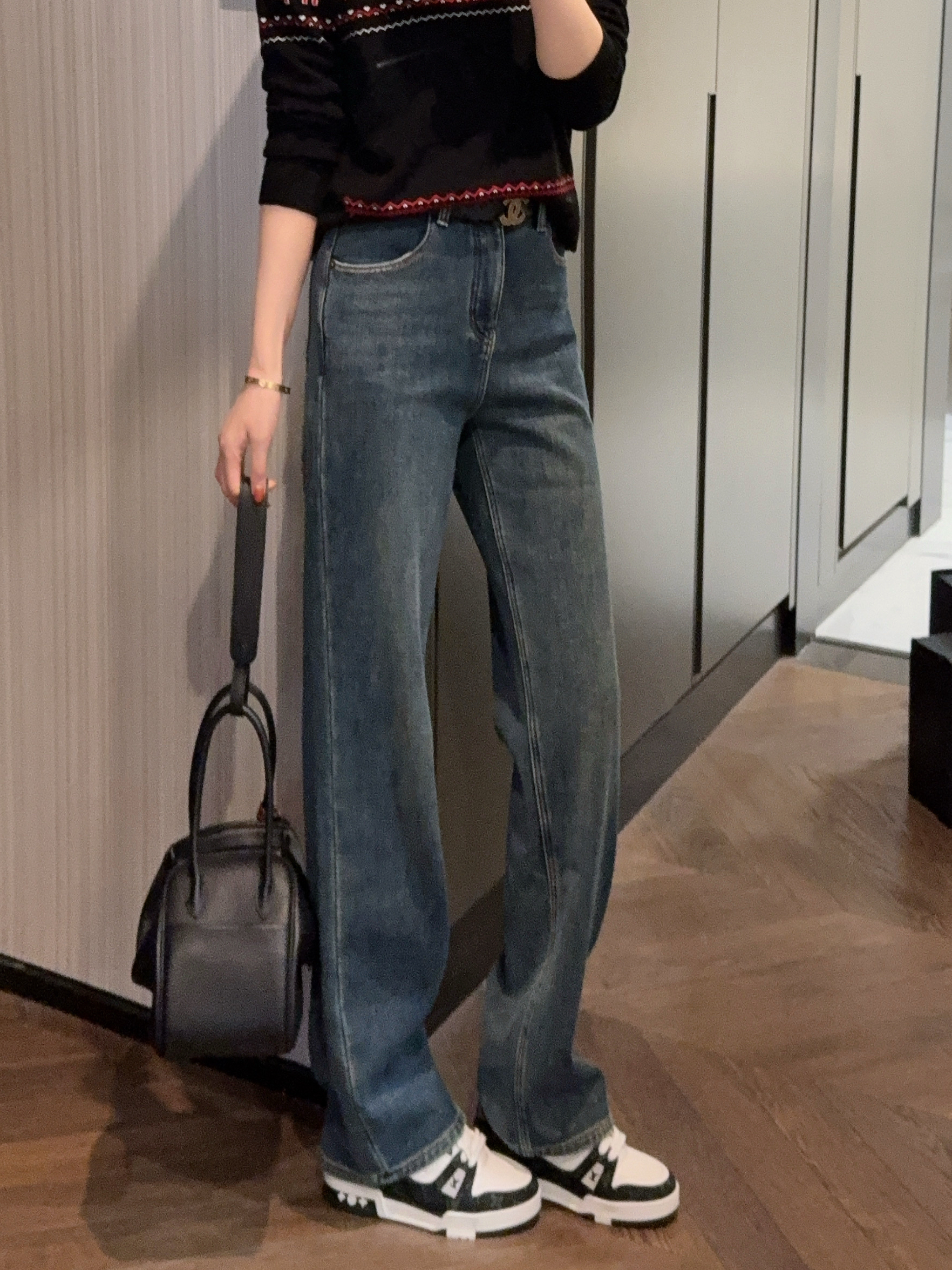 【大静静】“入冬神裤”高级感百搭显瘦加绒直筒牛仔裤