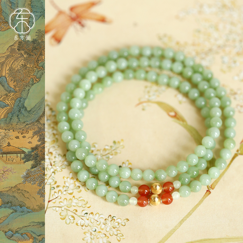 东方俪DOFUNLY【照晴柔】和田玉气质百搭18K金设计款项链BYXL心许