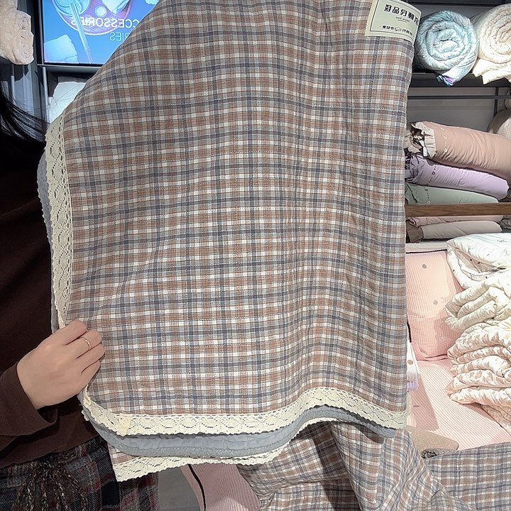 棉貂毛棉花多用毯