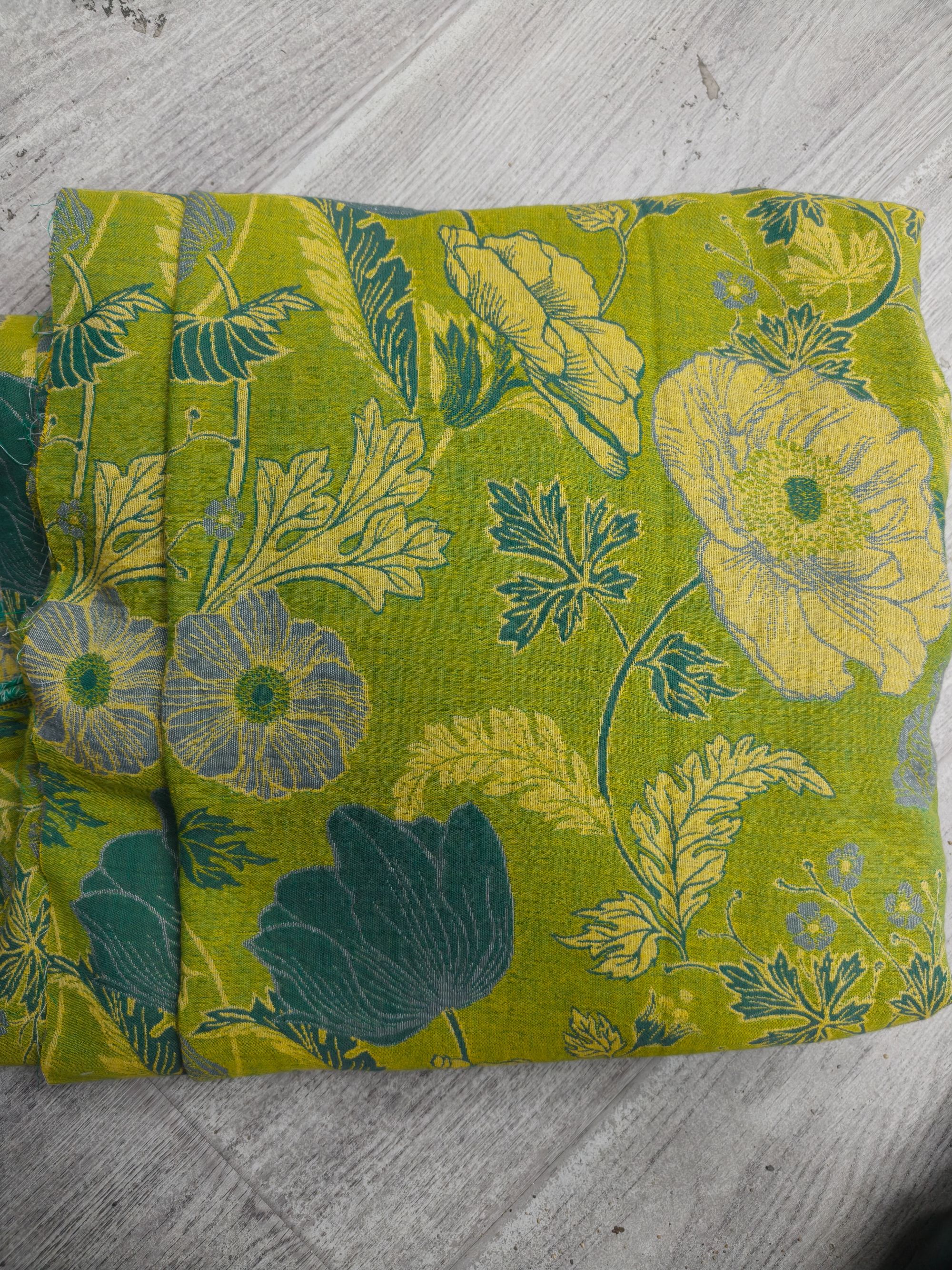 【虞美人绿色孤品布头】全棉双层纱A类母婴级面料布头